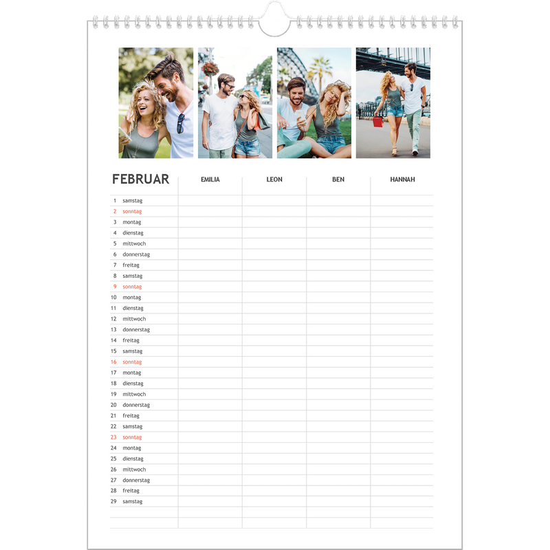 Einfacher Familienplaner | Fotokalender A3