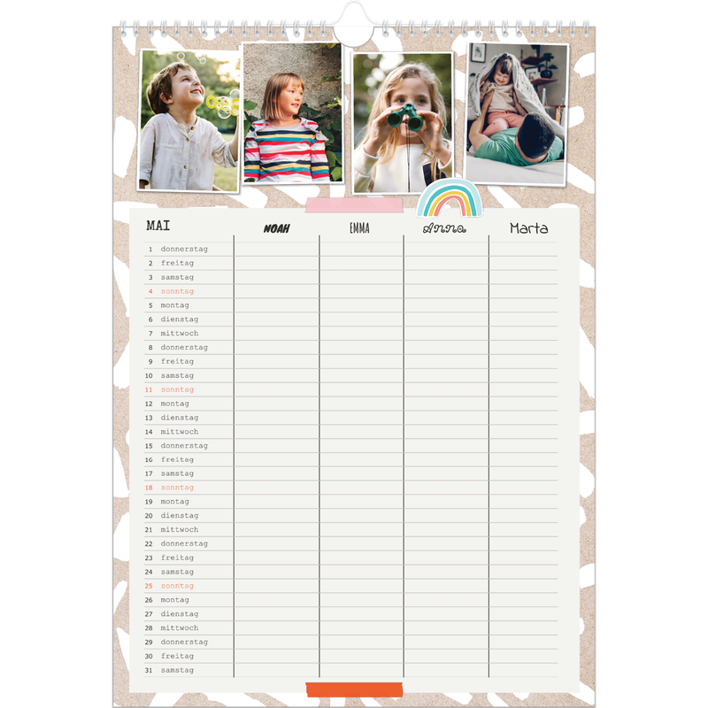 Rustikaler Familienplaner | Fotokalender A3