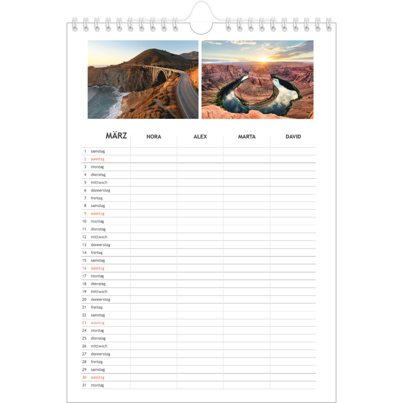 Einfacher Familienplaner | Fotokalender A4